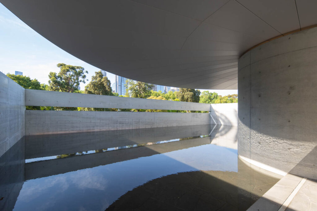 Interior of MPavilion 10, designed by Tadao Ando,
located in the Queen Victoria Gardens in
Melbourne.